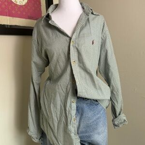 Polo by Ralph Lauren Green Checkered Button Down Shirt